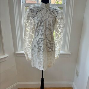 Rotate Birger Christensen lace mini dress puff sleeve